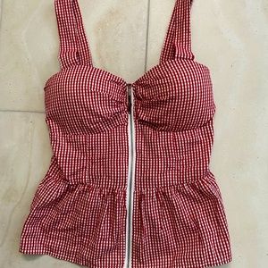 Cute red and white checkered top